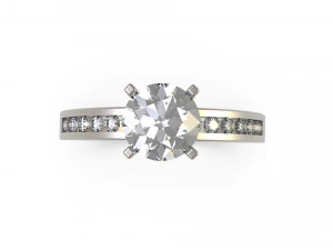 woman solitaire ring 80 3D Print Model