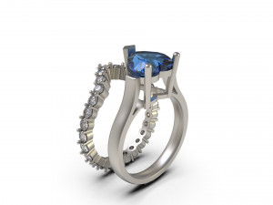 woman solitaire ring 84 3D Print Model