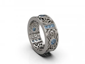 woman band ring 87 3D Print Model
