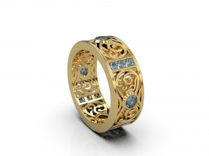 woman band ring 87 3D Druckmodell