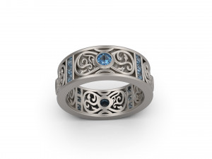 woman band ring 87 3D Druckmodell