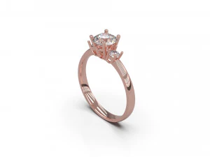 woman solitaire ring 89 3D Print Model