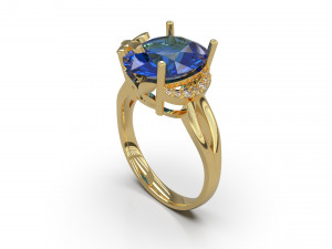 woman solitaire ring 90 3D Принт Модель