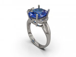 woman solitaire ring 90 3D Print Model