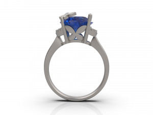 woman solitaire ring 90 3D Принт Модель