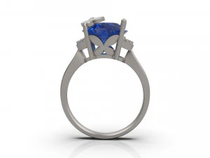woman solitaire ring 90 3D Print Model