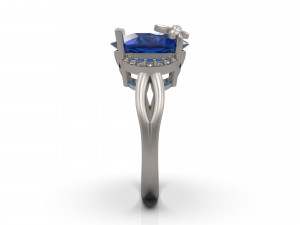 woman solitaire ring 90 3D Принт Модель