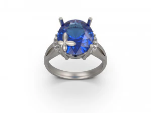 woman solitaire ring 90 3D Print Model