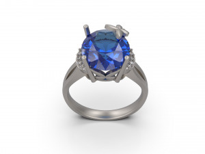 woman solitaire ring 90 3D Принт Модель