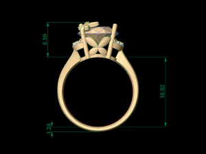 woman solitaire ring 90 3D Print Model