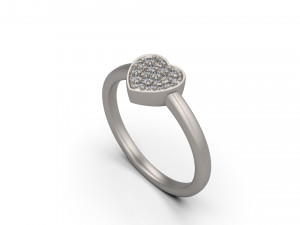 woman heart solitaire ring 91 3D Druckmodell