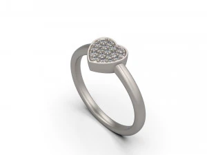 woman heart solitaire ring 91 3D Print Model