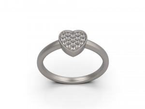 woman heart solitaire ring 91 3D Druckmodell