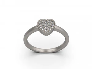 woman heart solitaire ring 91 3D Print Model