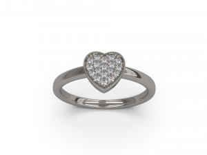 woman heart solitaire ring 91 3D Druckmodell