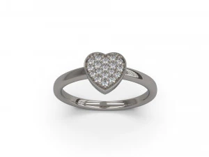 woman heart solitaire ring 91 3D Print Model
