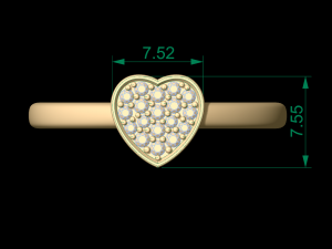 woman heart solitaire ring 91 3D Druckmodell
