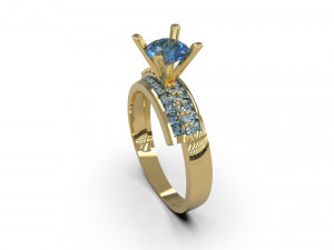 woman solitaire ring 92 3D Print Model