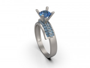woman solitaire ring 92 3D Print Model