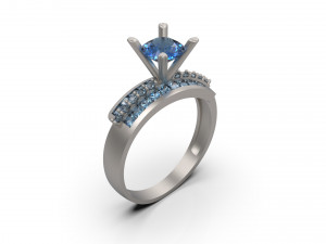 woman solitaire ring 92 3D Print Model