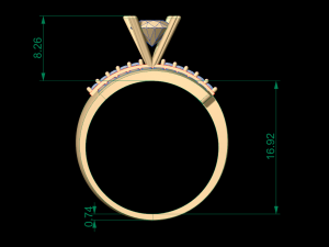 woman solitaire ring 92 3D Print Model