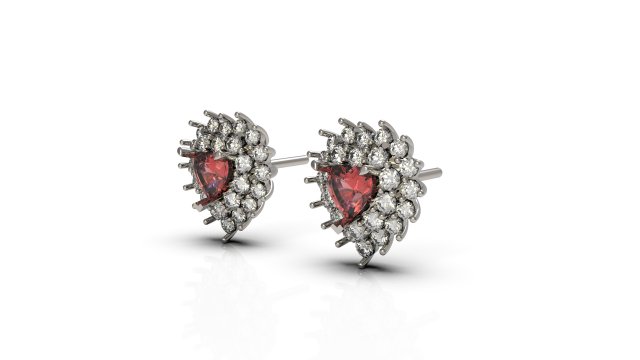 heart earring 33 3D Принт Модель .c4d .max .obj .3ds .fbx .stl .blend 