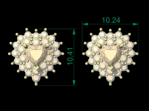 heart earring 33 3D Print Model