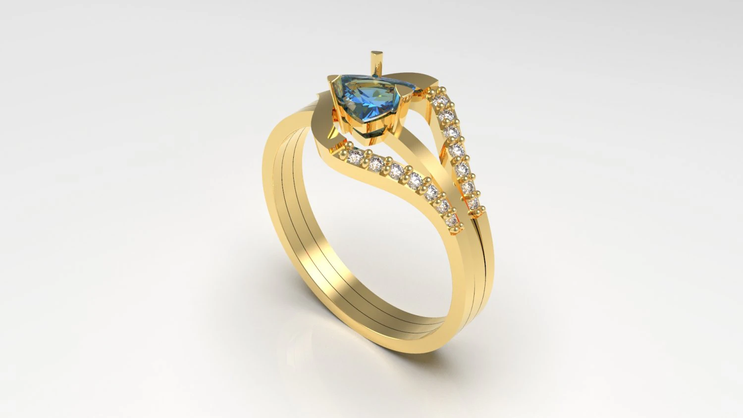 woman solitaire ring 95 3D Print Model .c4d .max .obj .3ds .fbx .stl .blend 