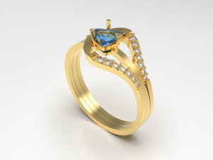 woman solitaire ring 95 3D प्रिंट मॉडल