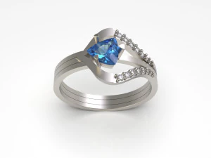 woman solitaire ring 95 3D Print Model