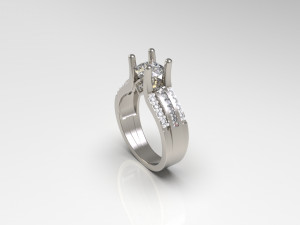 woman solitaire ring 96 3D प्रिंट मॉडल