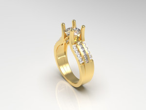 woman solitaire ring 96 3D Принт Модель