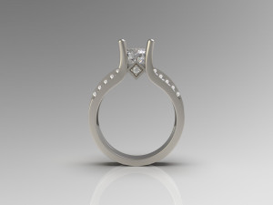 woman solitaire ring 96 3D Принт Модель