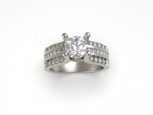 woman solitaire ring 96 3D Принт Модель