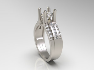 woman solitaire ring 96 3D Принт Модель