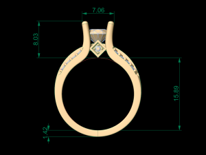 woman solitaire ring 96 3D Принт Модель