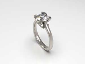 woman solitaire ring 97 Modèles 3D en vedette