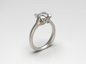 woman solitaire ring 97 Modèles 3D en vedette