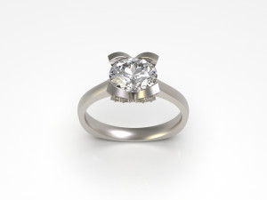 woman solitaire ring 97 Modèles 3D en vedette