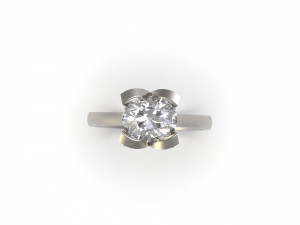 woman solitaire ring 97 Modèles 3D en vedette