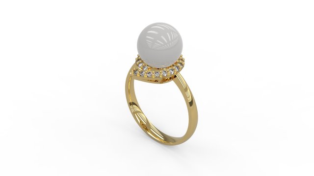 woman pearl solitaire ring 99 3D 프린트 모델 .c4d .max .obj .3ds .fbx .stl .blend