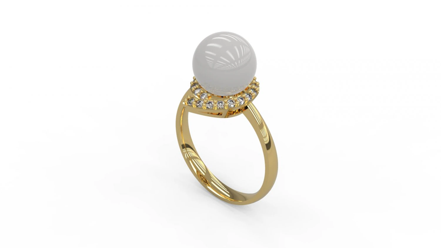 woman pearl solitaire ring 99 3D Print Model .c4d .max .obj .3ds .fbx .stl .blend 