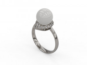 woman pearl solitaire ring 99 3D 프린트 모델