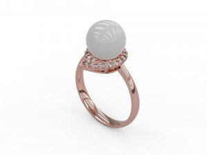 woman pearl solitaire ring 99 3D 프린트 모델