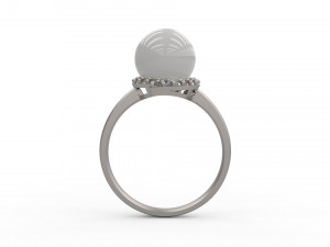 woman pearl solitaire ring 99 3D 프린트 모델