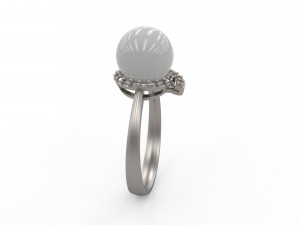 woman pearl solitaire ring 99 3D 프린트 모델
