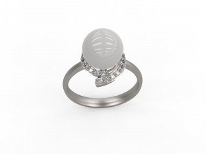 woman pearl solitaire ring 99 3D 프린트 모델