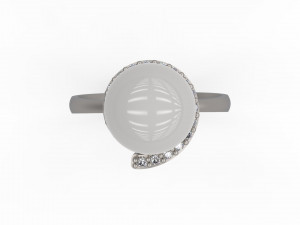 woman pearl solitaire ring 99 3D 프린트 모델