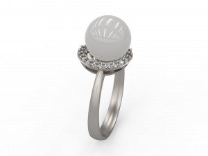 woman pearl solitaire ring 99 3D 프린트 모델