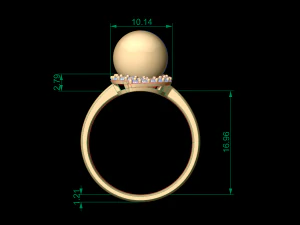 woman pearl solitaire ring 99 3D Print Model